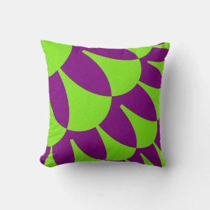 Green and Purple Scales Throw Pillow