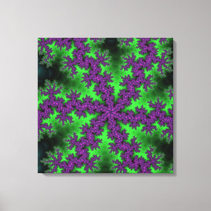 Green and Purple Snowflake Canvas Print