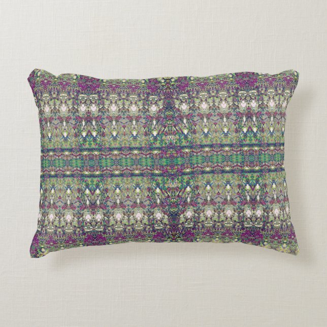 Green and purple stain glass stripe. accent pillow (Front)