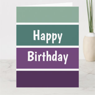Green And Purple Stripes Card