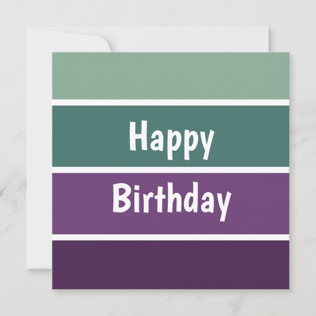 Green And Purple Stripes Card (Front)