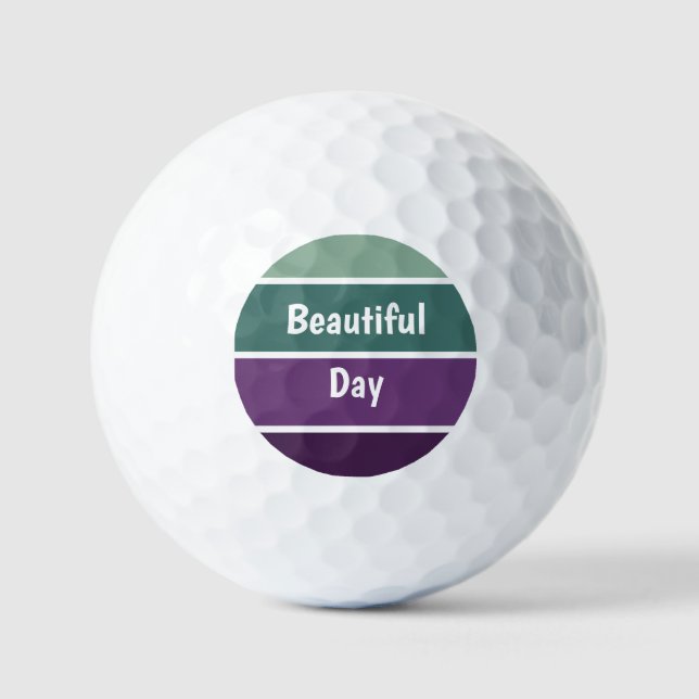 Green And Purple Stripes Golf Balls (Front)