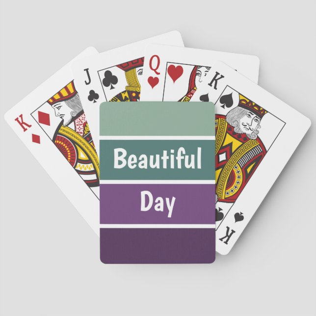 Green And Purple Stripes Playing Cards (Back)