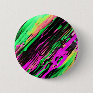 Green and Purple Swirl Art 2 Inch Round Button