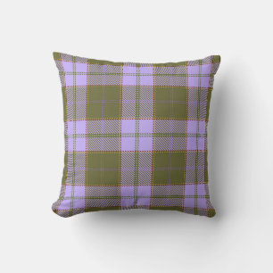 Green and Purple Tartan Plaid Scottish Seamless Pa Throw Pillow