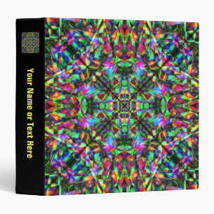 Green and Rainbow Mandala Pattern Binder