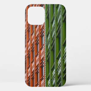 Green and red architectural structure iPhone 12 case