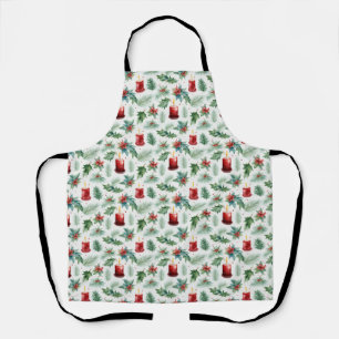 Green and Red Christmas Patterns -  Apron