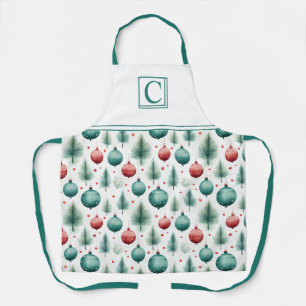 Green and Red Christmas Patterns - Apron