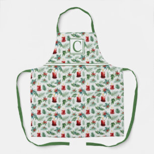 Green and Red Christmas Patterns - Apron