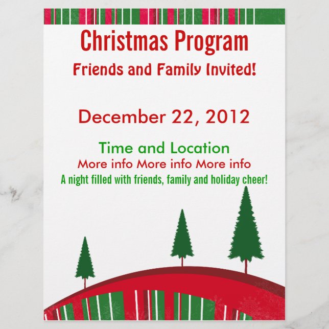 Green and Red Christmas Program Flyer (Front)