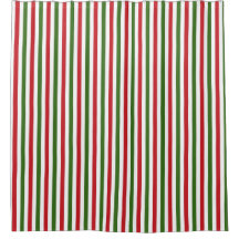 Green and Red Christmas Shower Curtain