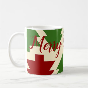 Green and Red Christmas Tree Beverage Coffee Mug