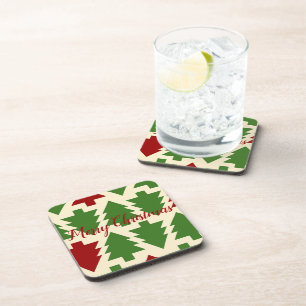 Green and Red Christmas Tree Coaster