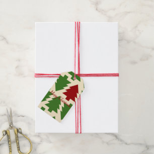 Green and Red Christmas Tree  Gift Tags