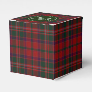 Green and Red Clan Stewart Plaid Favour Gift Box