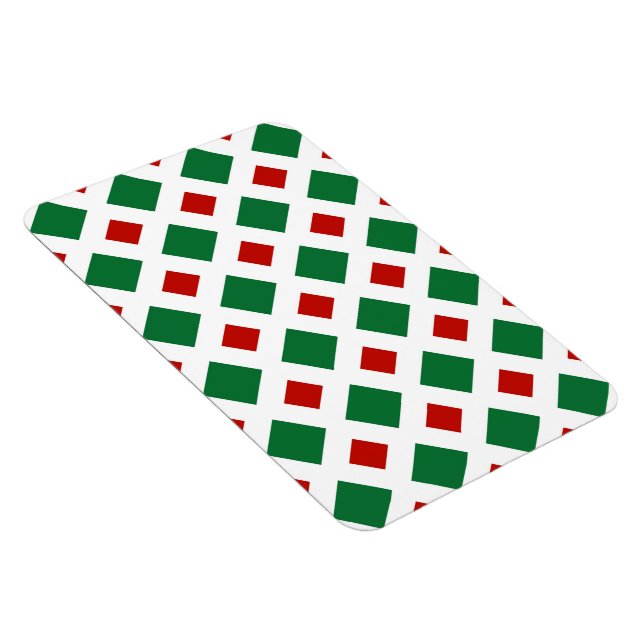 Green and Red Diamonds on White Magnet (Right Side)