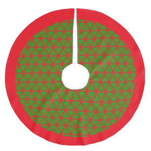 Green and Red Flower of Life Brushed Polyester Tree Skirt