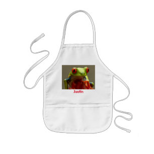 Green and Red Frog Customizable Kid's Apron