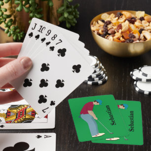 Green and Red Golfer Putting  Playing Cards