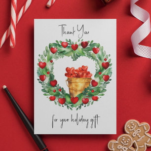 Green and Red Holiday Christmas Wreath with Hearts