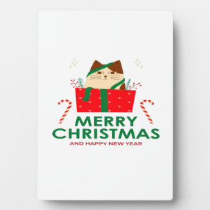 Green And Red Illustrative Merry Christmas Plaque
