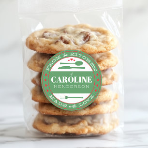 Green and Red Made With Love Food Gift Sticker