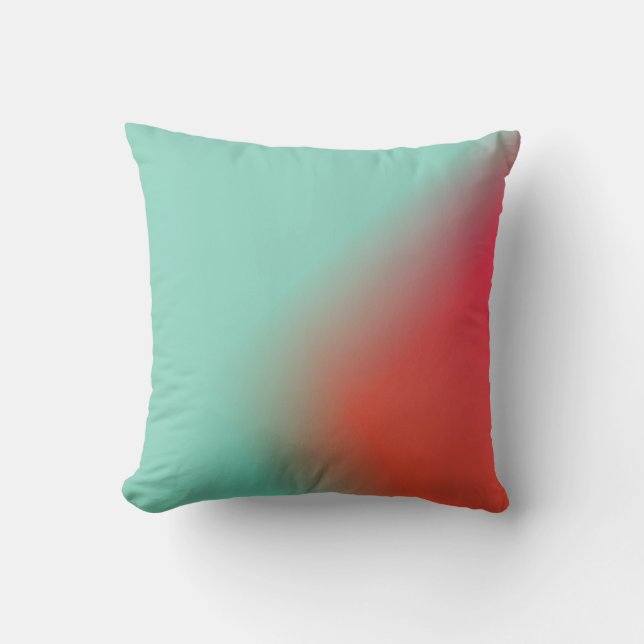 green and red ombre  throw pillow (Front)