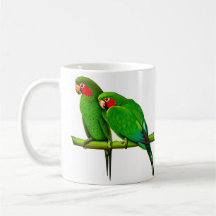 Green and Red Parrot Couple Coffee Mug