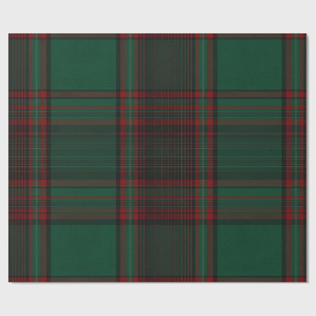 Green and Red Plaid Holiday Wrapping Paper (Flat)