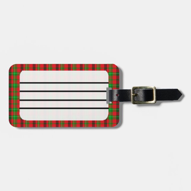 Green And Red Plaid Pattern Luggage Tag (Front Horizontal)