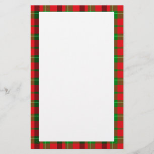 Green And Red Plaid Pattern Stationery