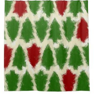 Green And Red Rustic Christmas Tree Pattern