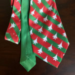 Green and Red Stripe F-15E Pattern Christmas Tie<br><div class="desc">A little bit tacky and a lot fun, this neck tie features a pattern of white strike eagles on a background of red and green stripes making it the perfect accessory for your squadron holiday party or Christmas church service. The reverse of the tie is green and has customizable text...</div>