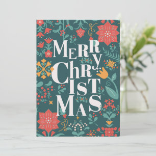 Green and Red Stylish Merry Christmas  Holiday Card