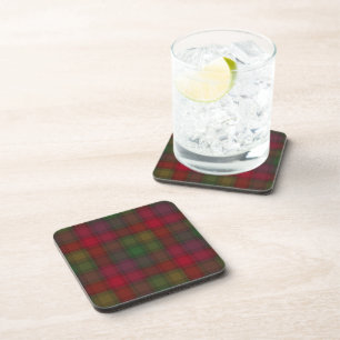 Green and red, tartan coaster