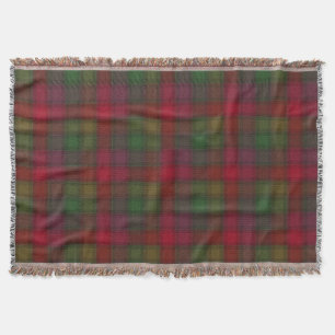 Green and red, tartan throw blanket