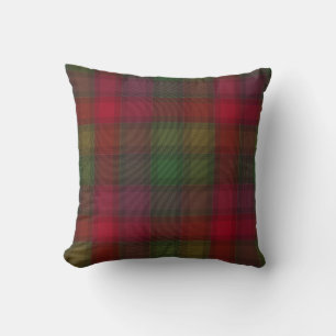 Green and red tartan. throw pillow