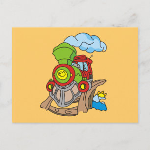 Green and Red Train Tshirts and Gifts Postcard