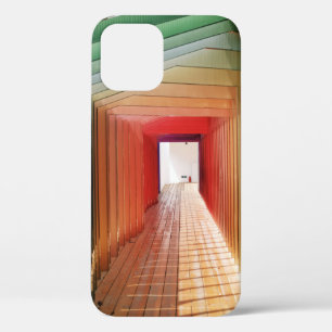 Green and red wooden hallway interior iPhone 12 case