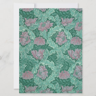 Green and Red Wreath Pattern (by William Morris) Card