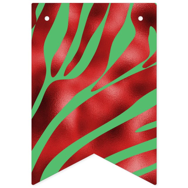 Green and Red Zebra Bunting Flags (First Flag)
