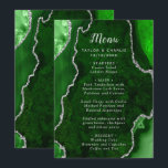 Green and Silver Agate Wedding Menu<br><div class="desc">Display your meal selections in style with this elegant wedding menu featuring a green agate marble design accented with silver details. The geode-inspired background creates a sophisticated look, perfect for fall and winter weddings, formal celebrations, or evening events. Designed to coordinate with your wedding stationery suite, this menu is ideal...</div>