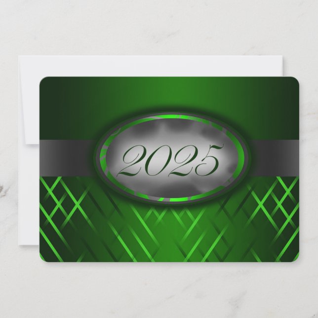 Green and Silver Class of 2025 Invitation (Front)