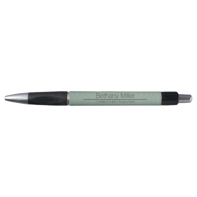 Green and Silver CPA or Business Template Pen (Front)