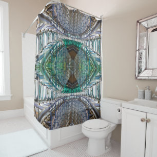 Green and silver eye-like x-large pattern