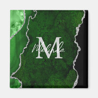 Green and Silver Marble Agate