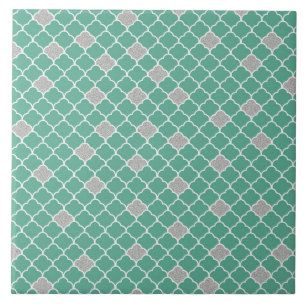 Green and Silver Moroccan Tile