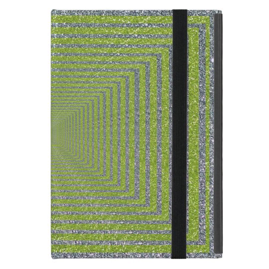 Green and Silver Sparkle Optical Illusion iPad Mini Case