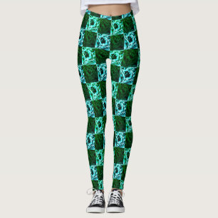 Green and sky blue chess or cyan, with rectangle leggings